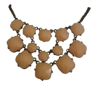 Apricot Gold Bib Statement Necklace Costume Jewelry Vintage